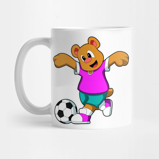 Bear at Sports with Soccer by Markus Schnabel